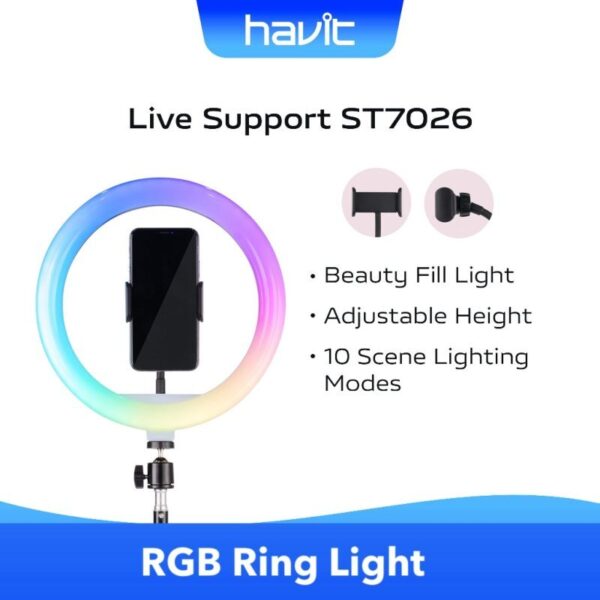 Havit ST7026 RGB LED Ring Light with Tripod Price in Bangladesh