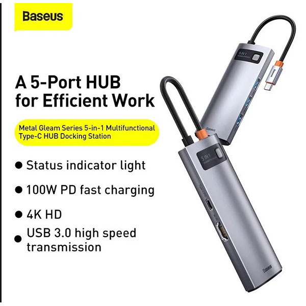 Baseus Starjoy 5 in 1 Type-C Hub Adapter Price in Bangladesh
